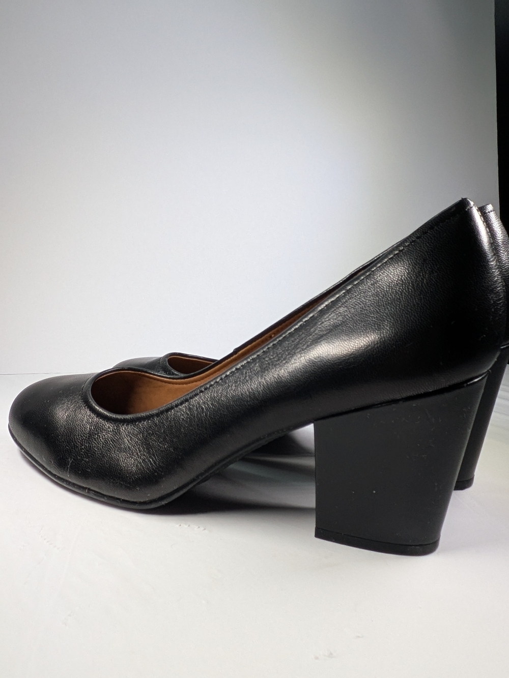 Comfort Classic Black Block Heel Pumps for Women